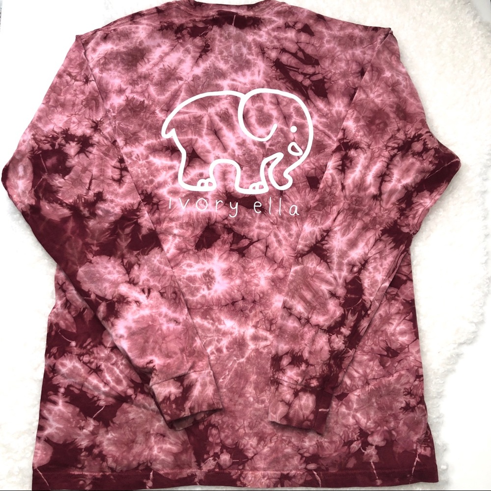 Ivory Ella Tie Dye Long Sleeve Logo T-Shirt - Picture 2 of 5